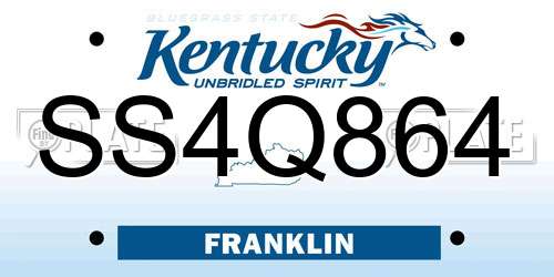 SS4Q864 Kentucky License Plate
