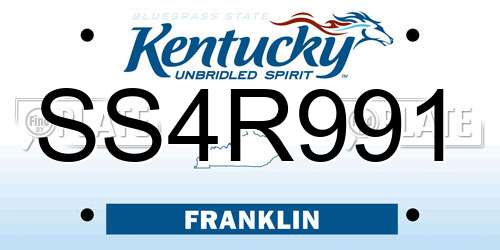 SS4R991 Kentucky License Plate