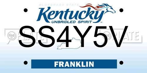SS4Y5V Kentucky License Plate