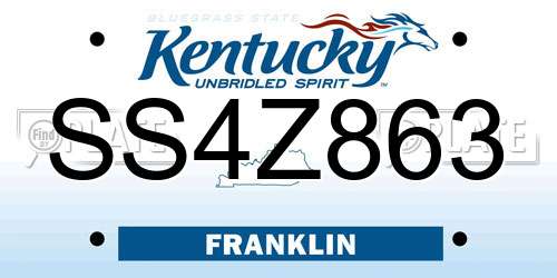 SS4Z863 Kentucky License Plate