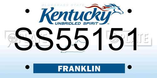 SS55151 Kentucky License Plate