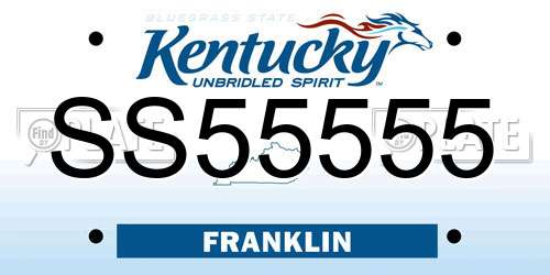 SS55555 Kentucky License Plate