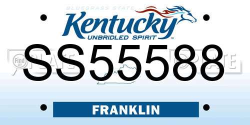 SS55588 Kentucky License Plate