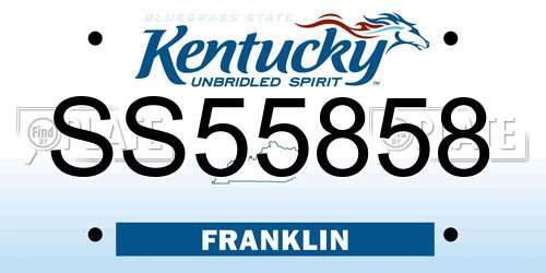 SS55858 Kentucky License Plate