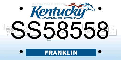 SS58558 Kentucky License Plate