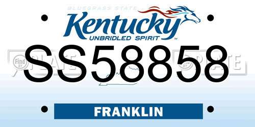 SS58858 Kentucky License Plate
