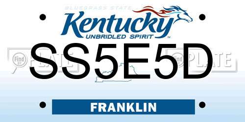 SS5E5D Kentucky License Plate