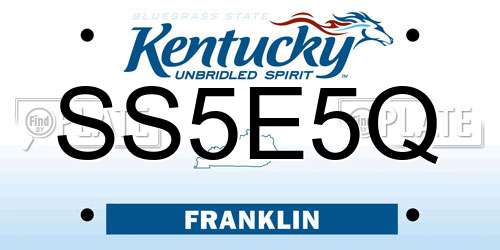 SS5E5Q Kentucky License Plate
