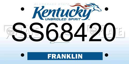 SS68420 Kentucky License Plate