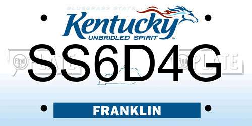 SS6D4G Kentucky License Plate