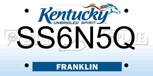 SS6N5Q Kentucky License Plate