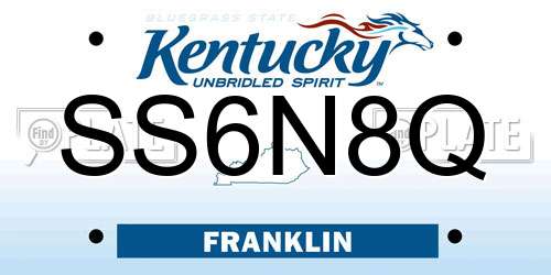 SS6N8Q Kentucky License Plate