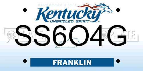 SS6O4G Kentucky License Plate