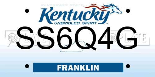 SS6Q4G Kentucky License Plate