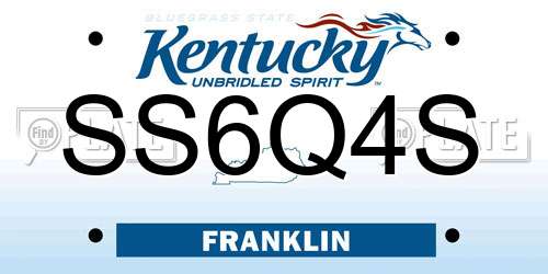 SS6Q4S Kentucky License Plate