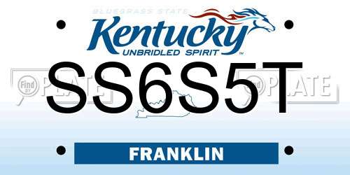 SS6S5T Kentucky License Plate