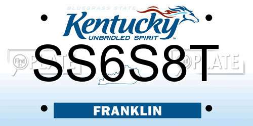 SS6S8T Kentucky License Plate