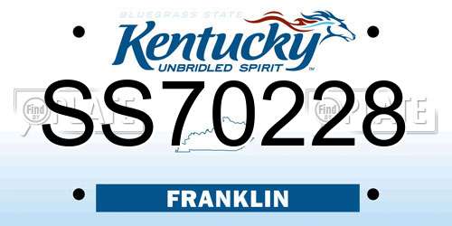 SS70228 Kentucky License Plate