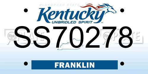 SS70278 Kentucky License Plate