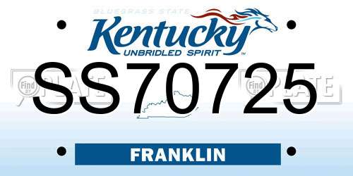 SS70725 Kentucky License Plate