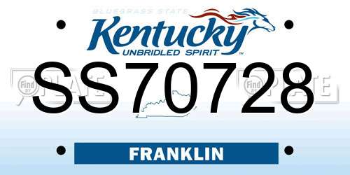 SS70728 Kentucky License Plate