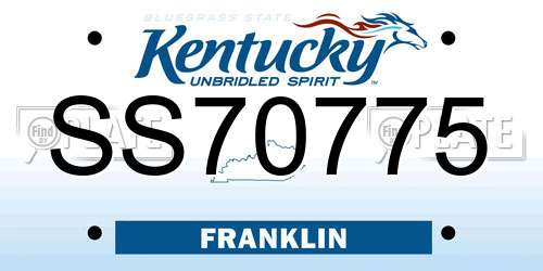 SS70775 Kentucky License Plate