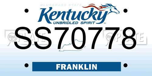 SS70778 Kentucky License Plate