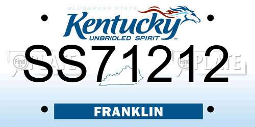 SS71212 Kentucky License Plate