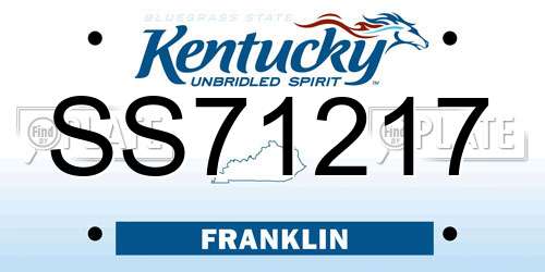 SS71217 Kentucky License Plate
