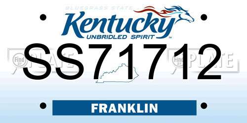 SS71712 Kentucky License Plate