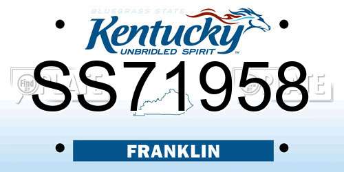 SS71958 Kentucky License Plate