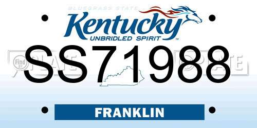 SS71988 Kentucky License Plate