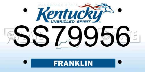 SS79956 Kentucky License Plate