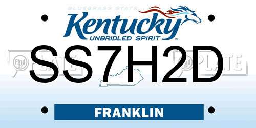 SS7H2D Kentucky License Plate