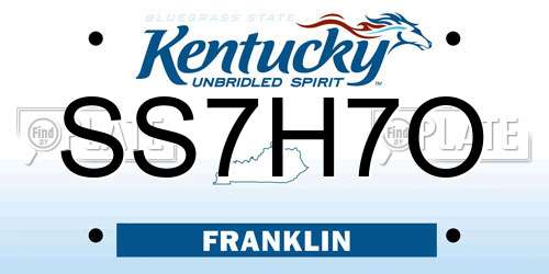 SS7H7O Kentucky License Plate