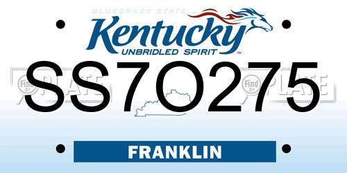 SS7O275 Kentucky License Plate