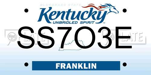 SS7O3E Kentucky License Plate