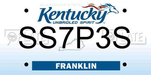SS7P3S Kentucky License Plate
