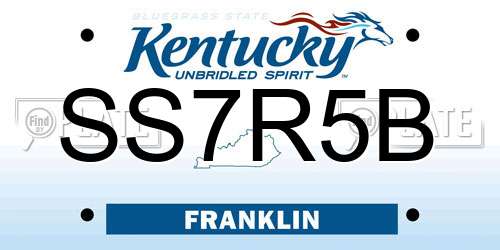 SS7R5B Kentucky License Plate