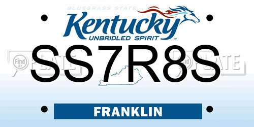 SS7R8S Kentucky License Plate