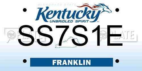 SS7S1E Kentucky License Plate