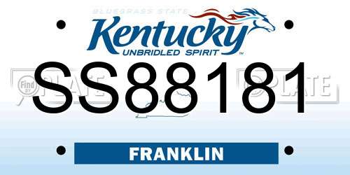 SS88181 Kentucky License Plate