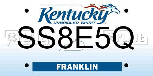 SS8E5Q Kentucky License Plate