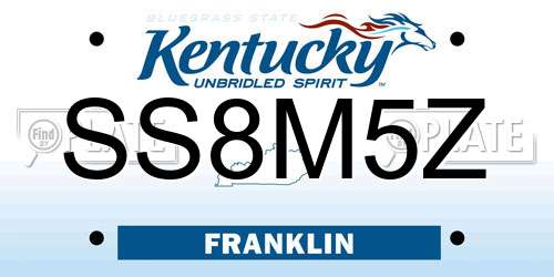 SS8M5Z Kentucky License Plate