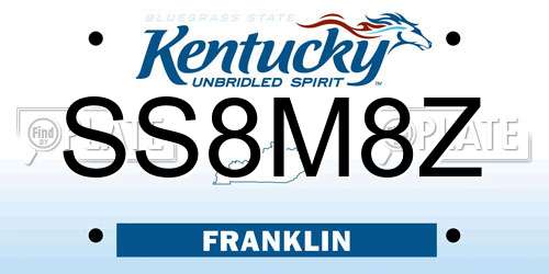 SS8M8Z Kentucky License Plate