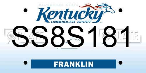 SS8S181 Kentucky License Plate