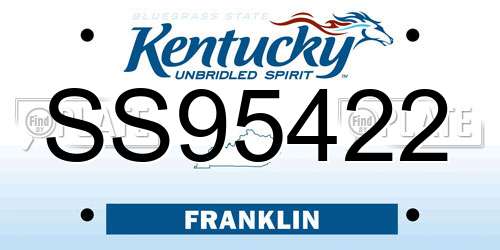 SS95422 Kentucky License Plate