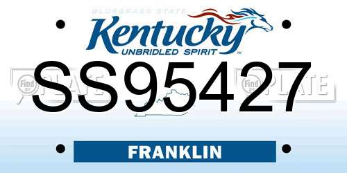 SS95427 Kentucky License Plate