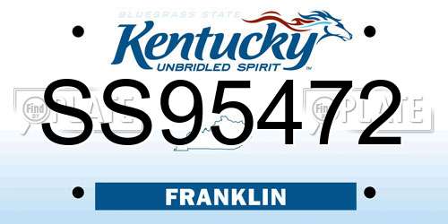 SS95472 Kentucky License Plate