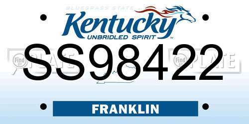 SS98422 Kentucky License Plate